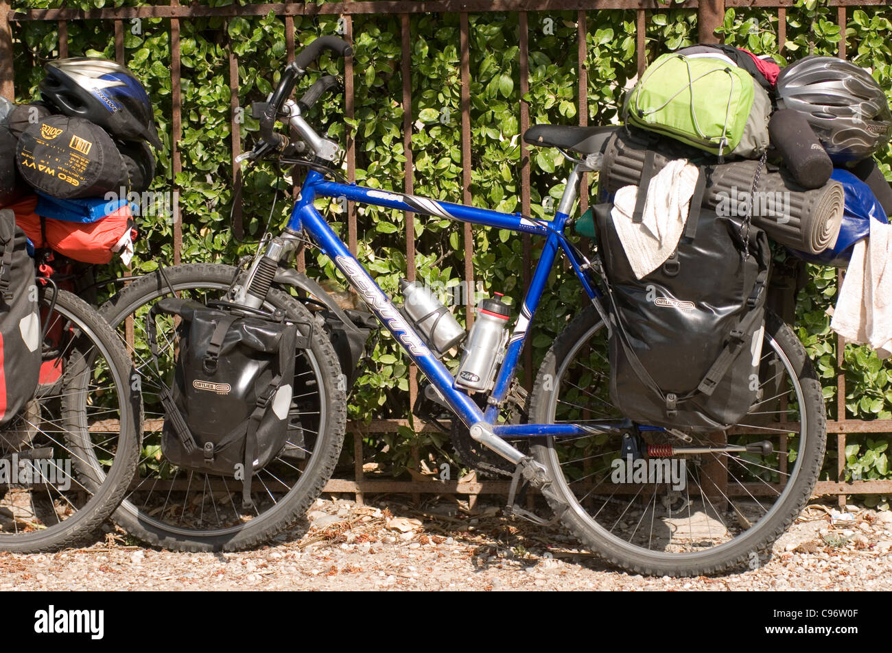 Circuit touristique camping à par ride équipements porteurs sur maison de vacances locations de vacances Banque D'Images