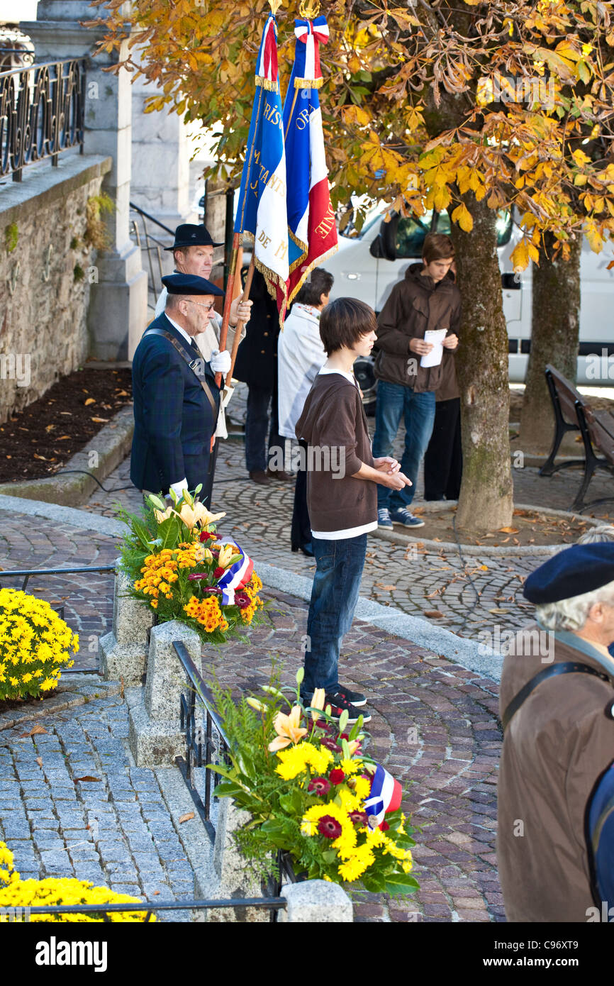Commémoration de 11 novembre à Megève Banque D'Images