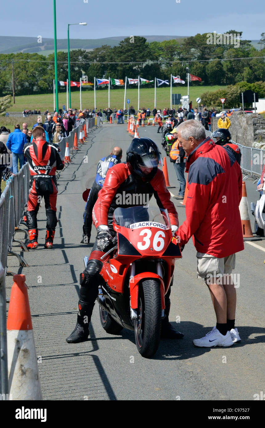 Île de Man tt paddock Banque D'Images