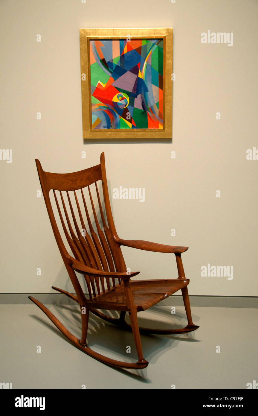 Rocking chair par Sam Maloof designer de meubles et bois-américain Banque D'Images