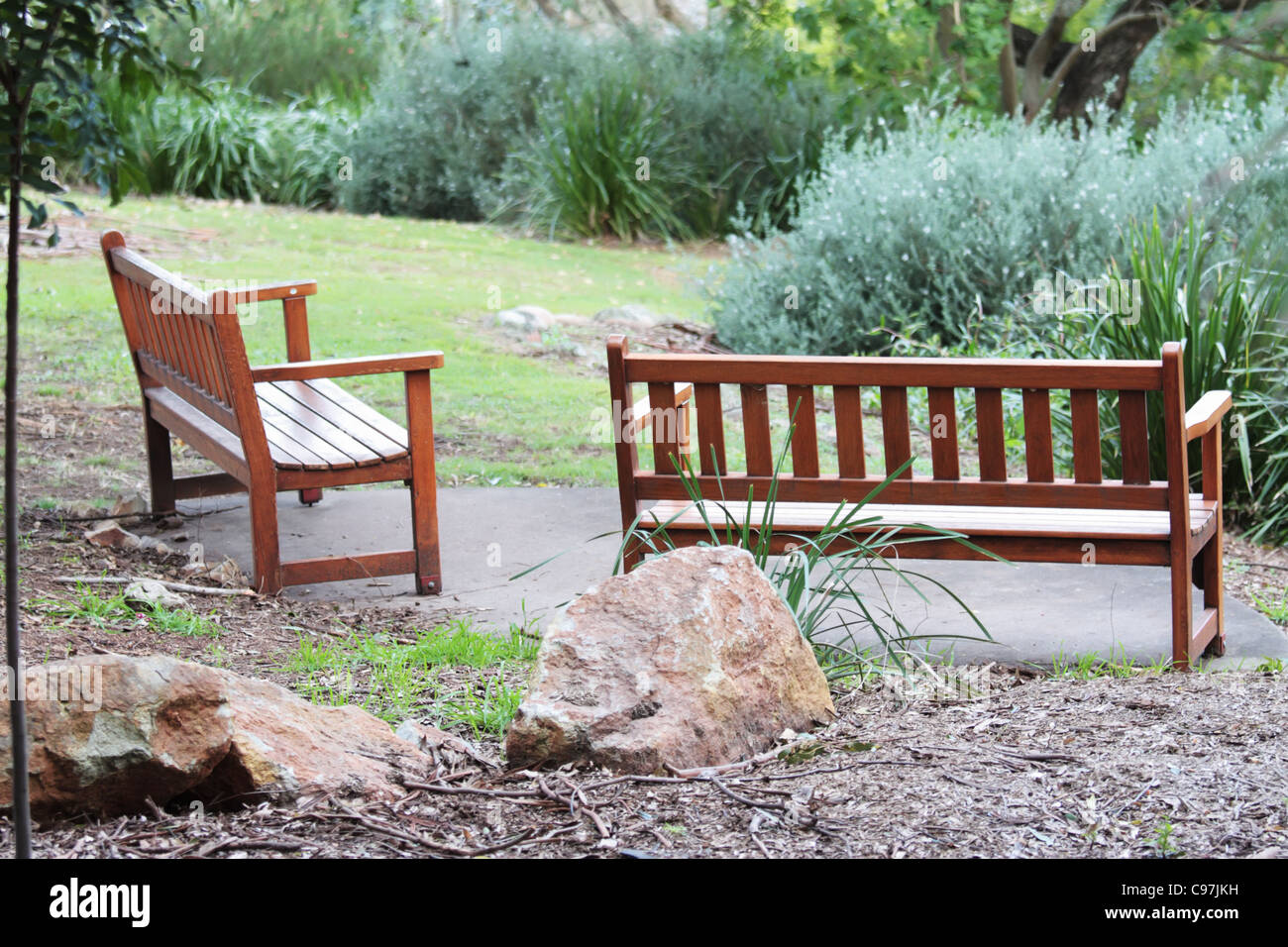Bancs de jardin Banque D'Images