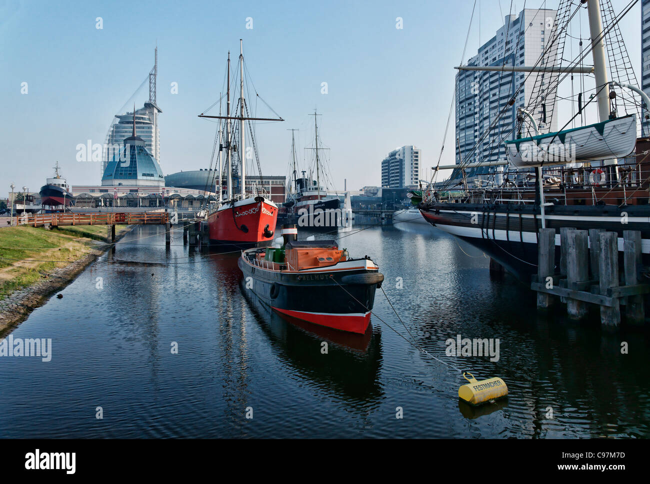 Port musée, Sail City Hotel, Berlin, Brême, Allemagne Banque D'Images