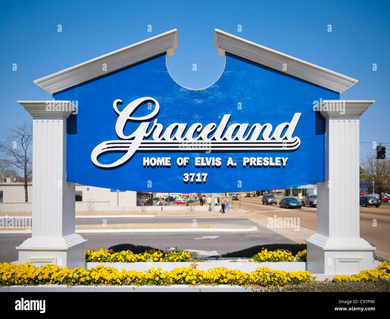 Graceland, Memphis signe Banque D'Images