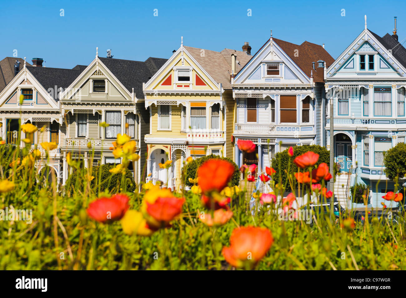 Painted Ladies, San Francisco Banque D'Images