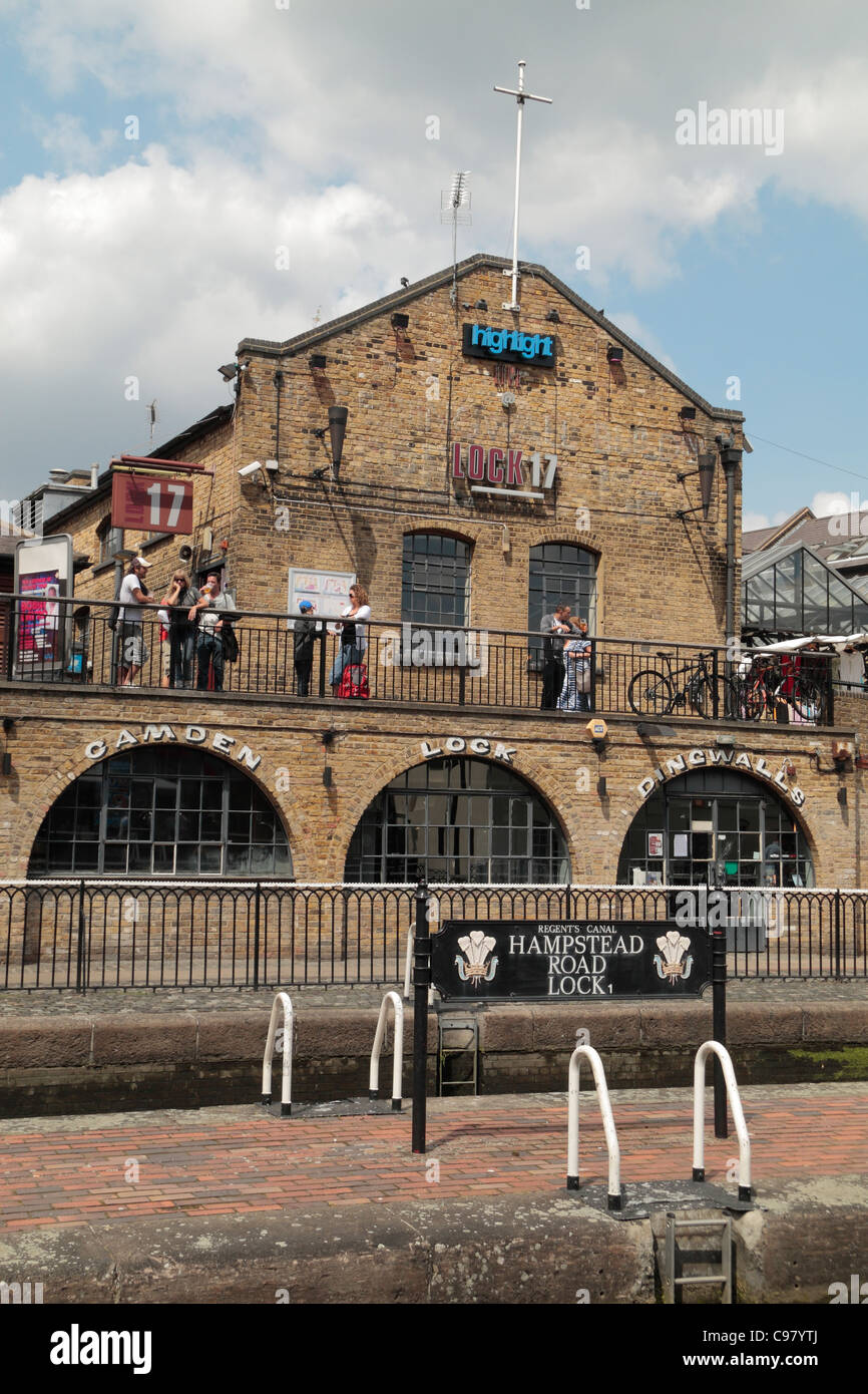 Hampstead Road serrures, Regent's Canal près de Camden Market, à Camden Town, Londres, UK Banque D'Images