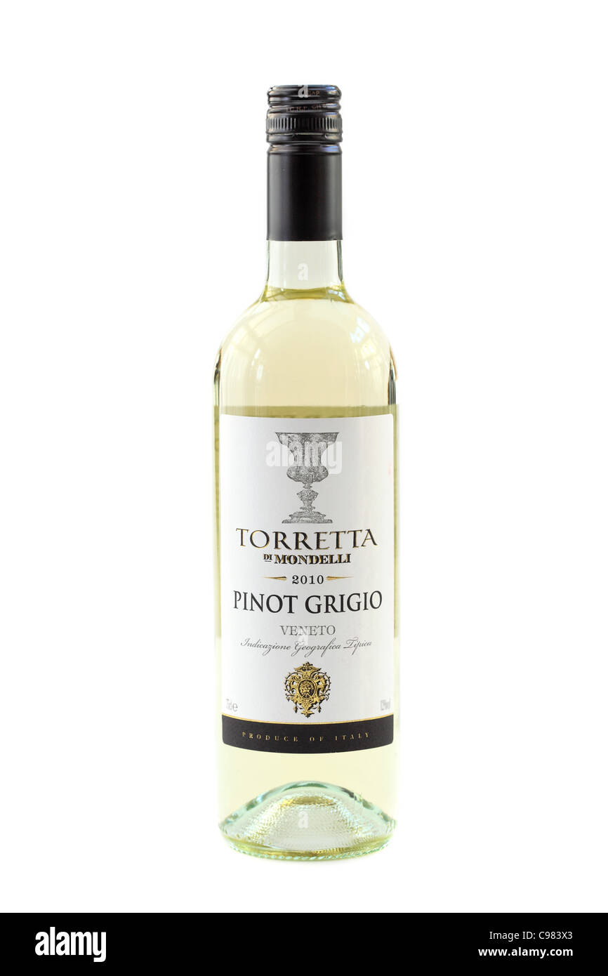 Vin blanc pinot grigio torretta Banque D'Images