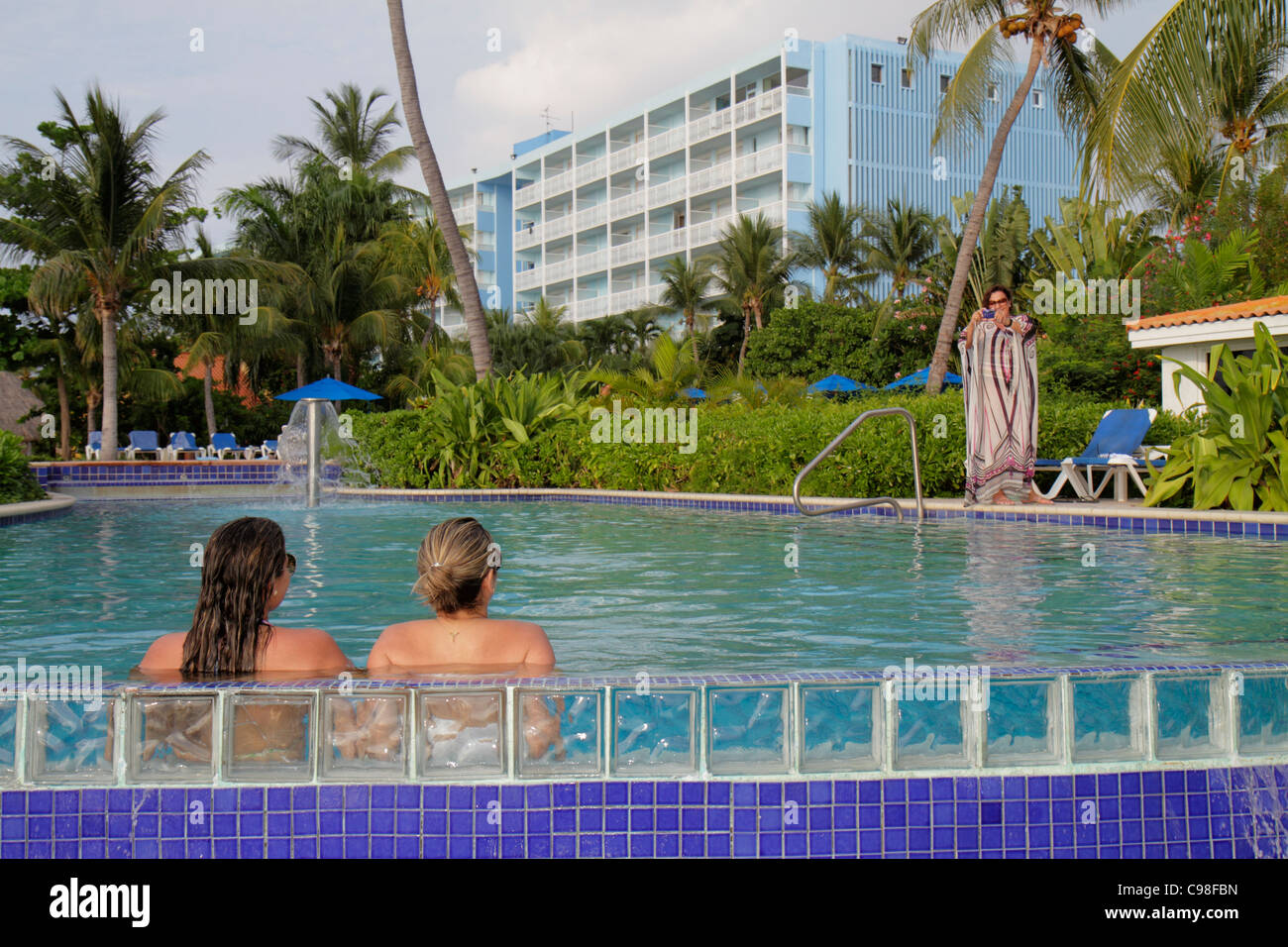 Curaçao,pays-Bas Lesse Leeward Antilles,ABC Islands,Dutch,Piscadera Bay Water,Hilton Curaçao,hôtel hôtels hébergement inn motel motels,Resort,global c Banque D'Images