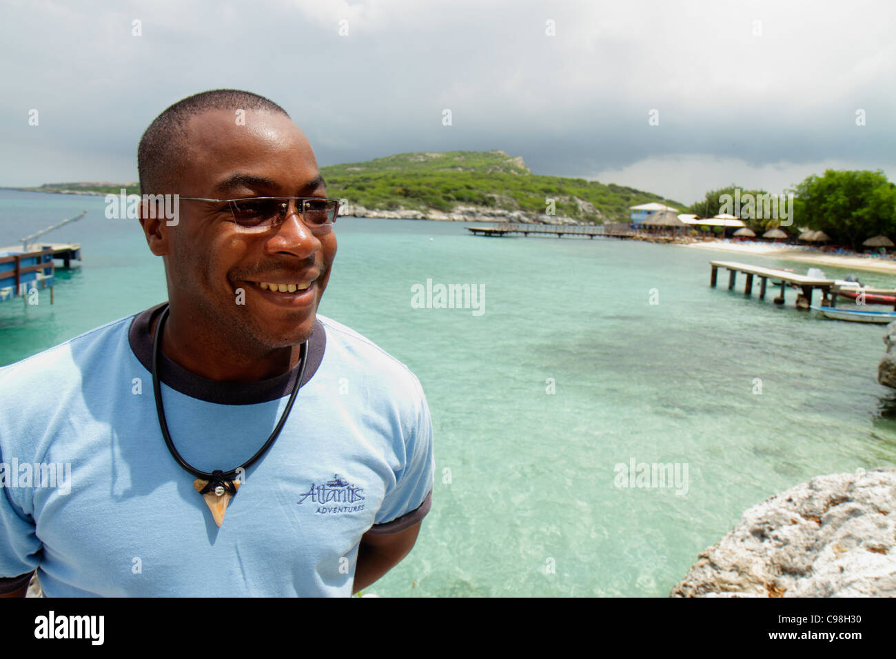 Curaçao,pays-Bas Lesse Leeward Antilles,ABC Islands,Dutch,Piscadera Bay Water,Hilton Curaçao,hôtel hôtels hébergement inn motel motels,Resort,hôpital Banque D'Images