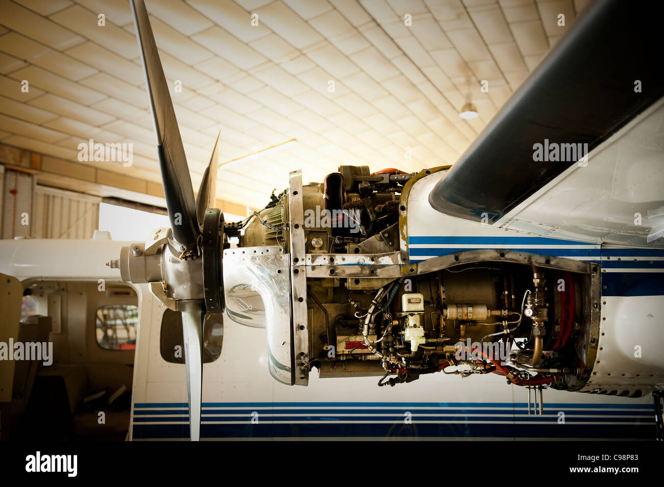 Avion à l'Aérodrome de Fairoaks Airport. Banque D'Images