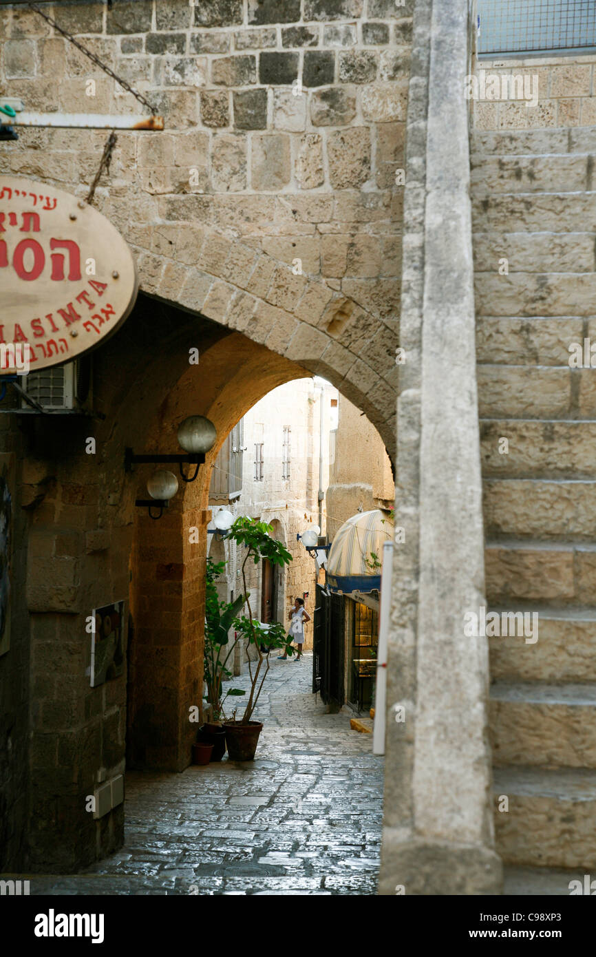 Ruelles dans la vieille ville de Jaffa, Tel Aviv, Israël. Banque D'Images