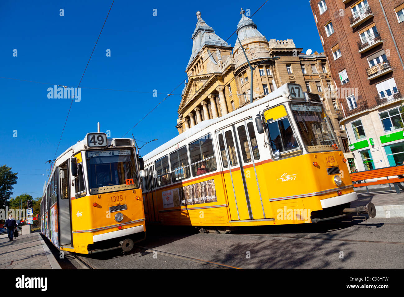 Budapest, le tramway de Budapest Banque D'Images
