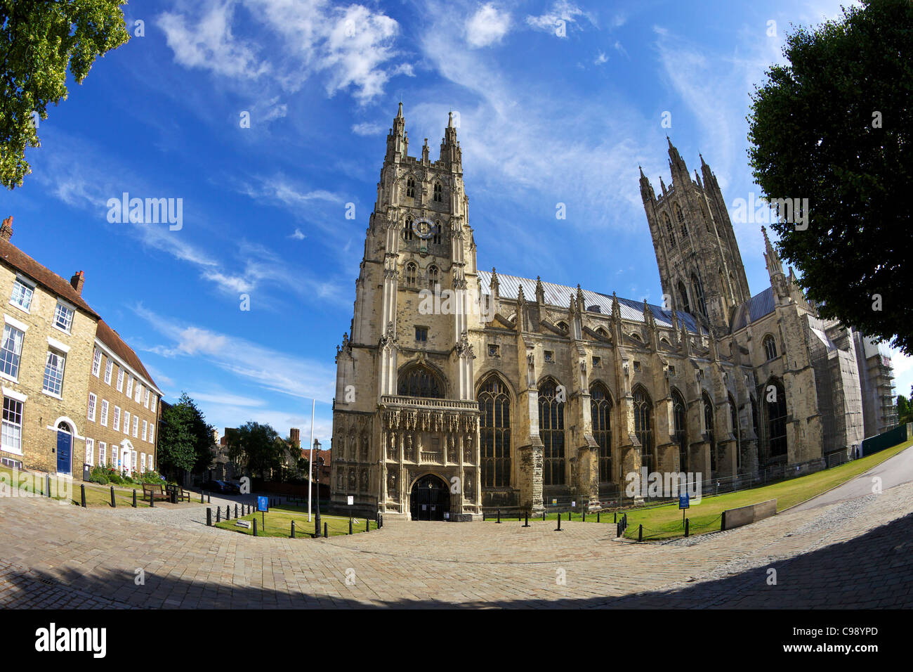 Sud-ouest de l'aspect de la Cathédrale de Canterbury, Canterbury, Kent, England, UK, Royaume-Uni, GO, Grande-Bretagne, Îles britanniques, Banque D'Images