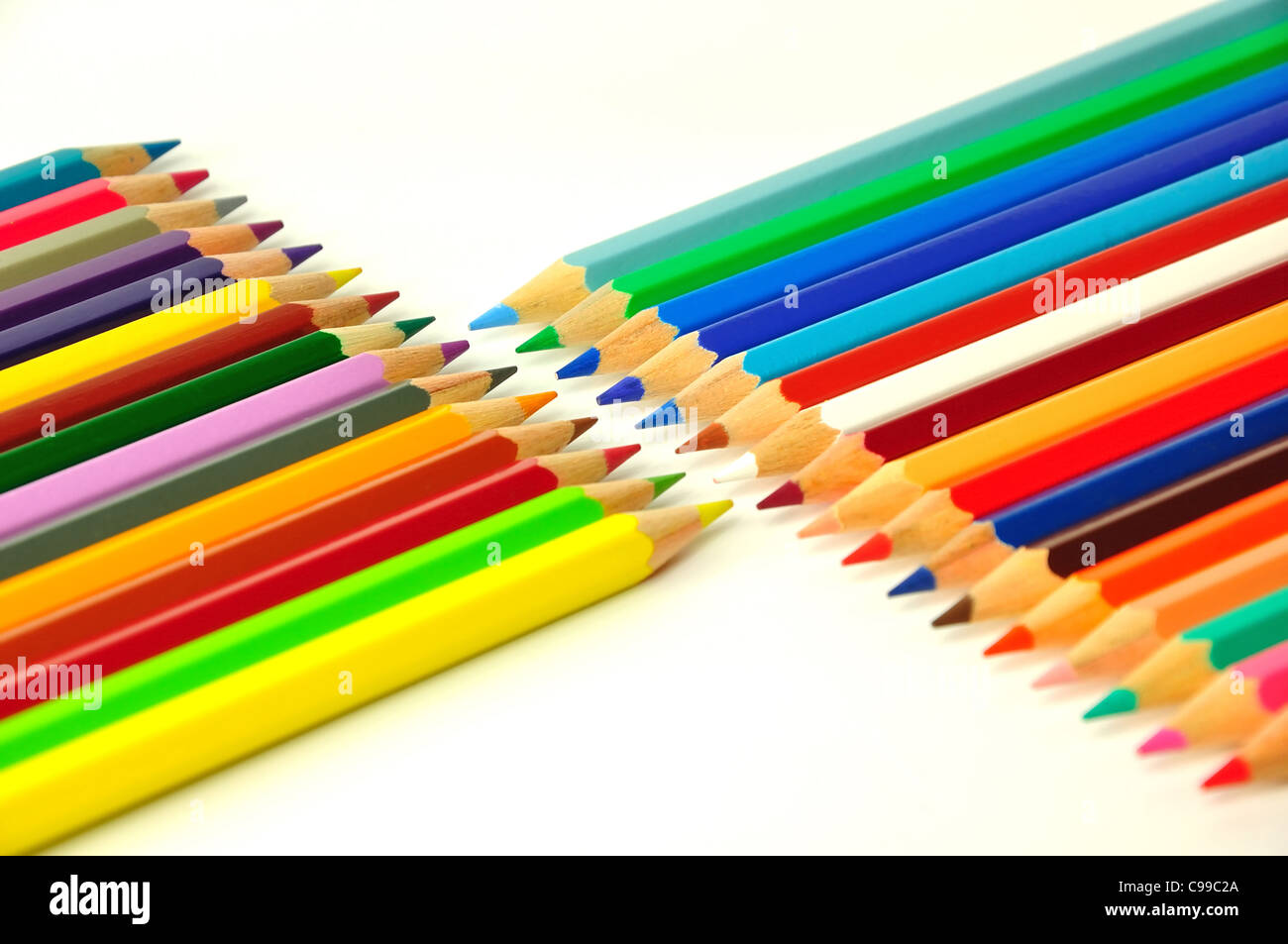 Les crayons de couleur. Banque D'Images