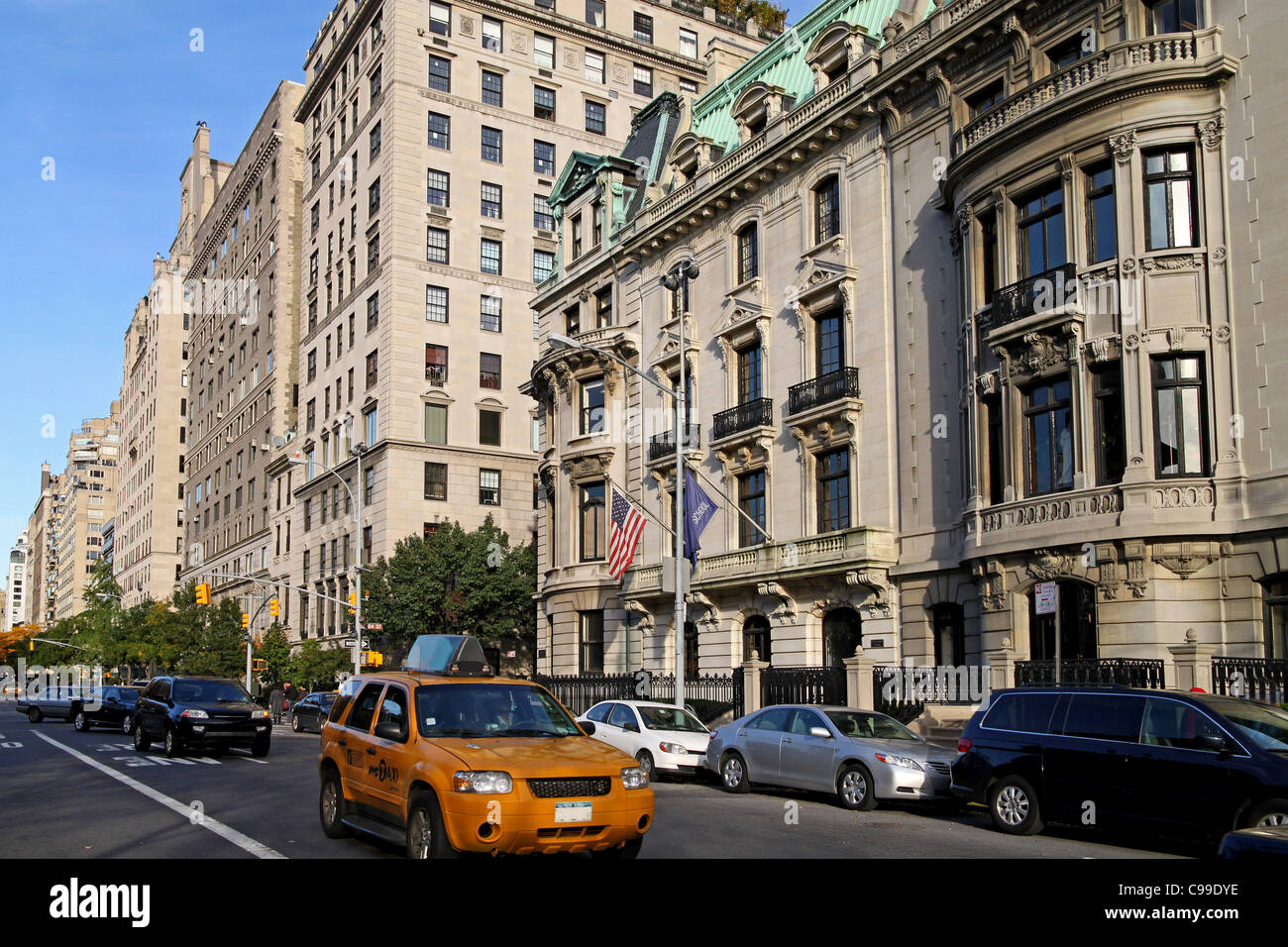 La ville de New York, la Cinquième Avenue, près de Metropolitan Museum Banque D'Images