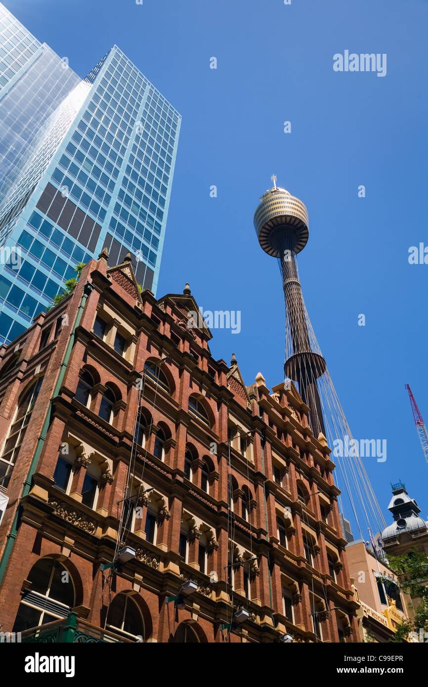 Architecture historique sur le Pitt Street Mall. Sydney, New South Wales, Australia Banque D'Images