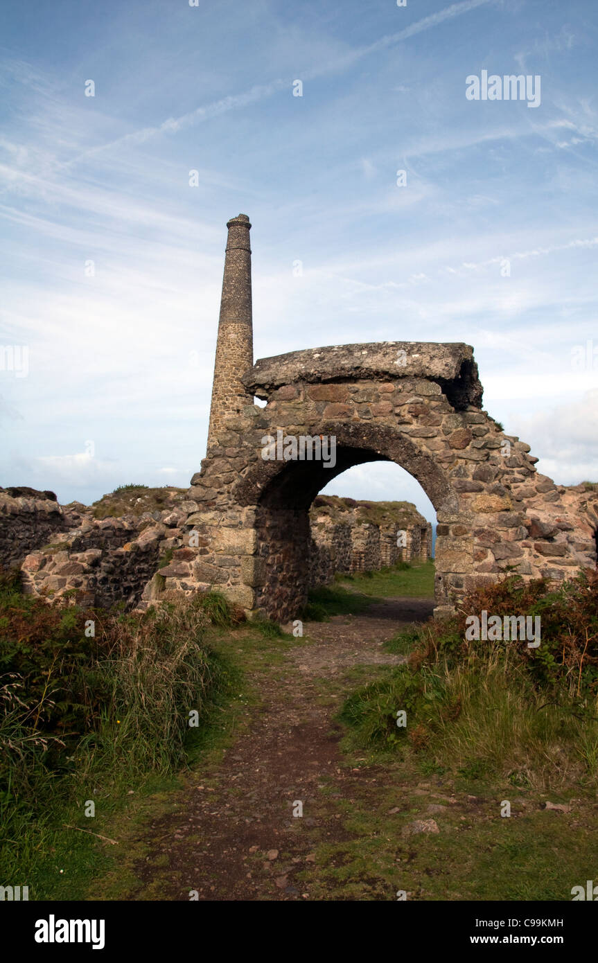 Mines d'étain à St Just à Cornwall. Banque D'Images