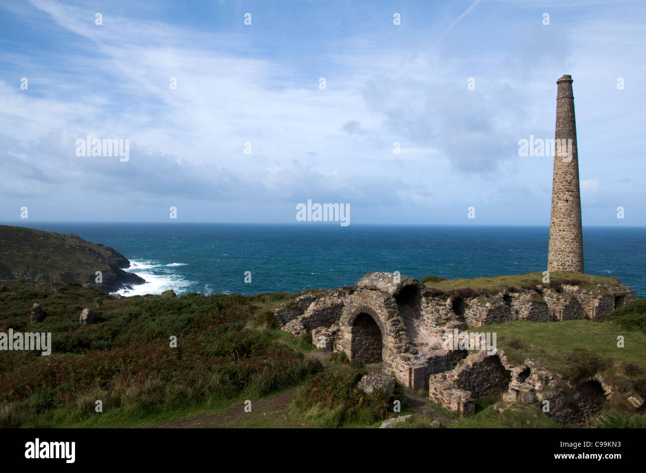 Mines d'étain à St Just à Cornwall. Banque D'Images
