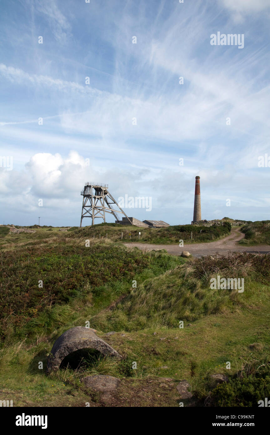 Mines d'étain à St Just à Cornwall. Banque D'Images