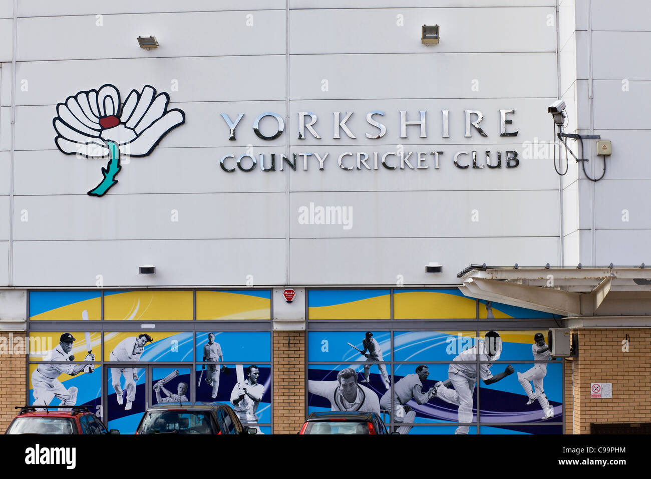 Entrée principale du Yorkshire Cricket Club, Hotel and East Stand à Headingley, Leeds, Royaume-Uni Banque D'Images