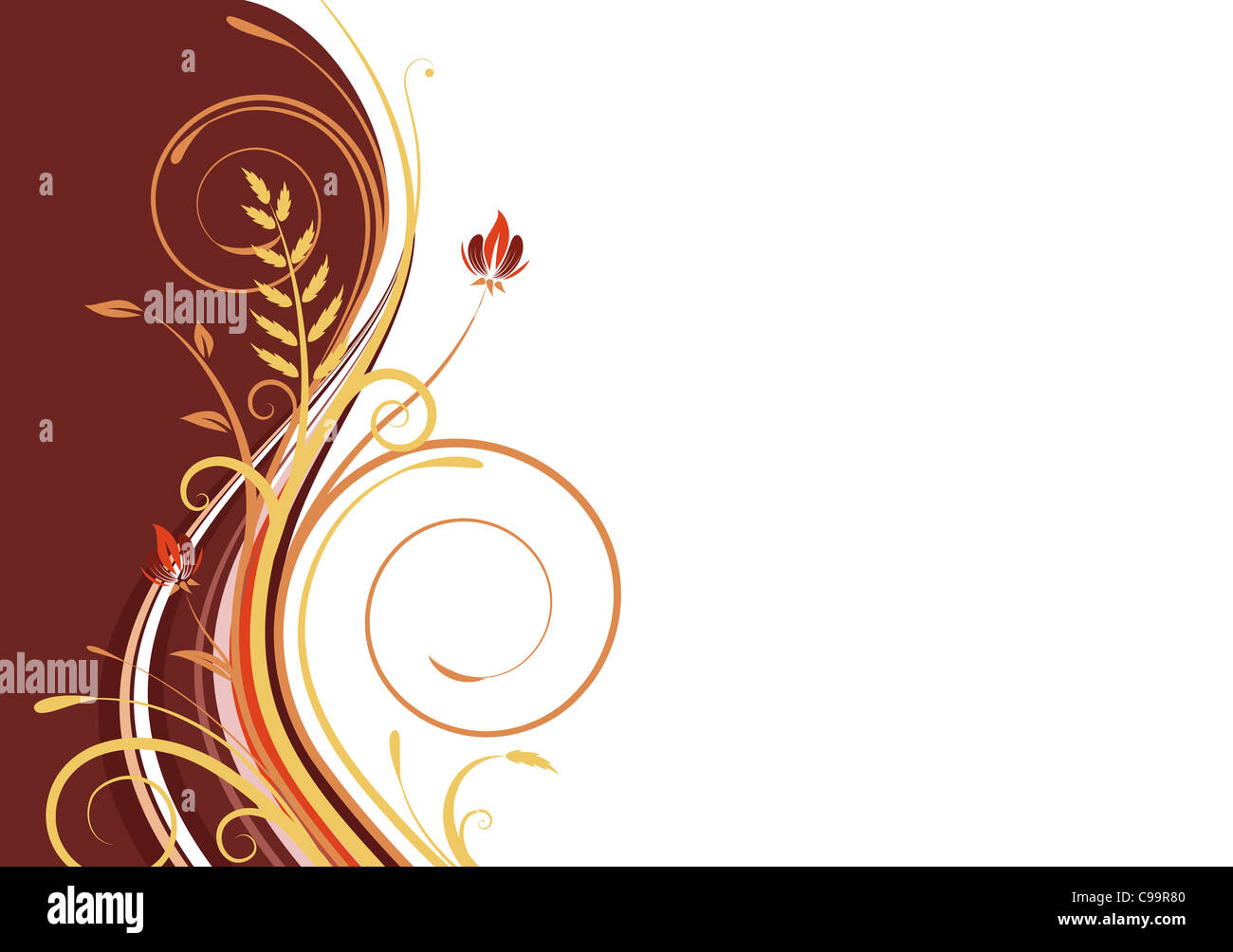 Illustration de brown floral style abstract background Banque D'Images