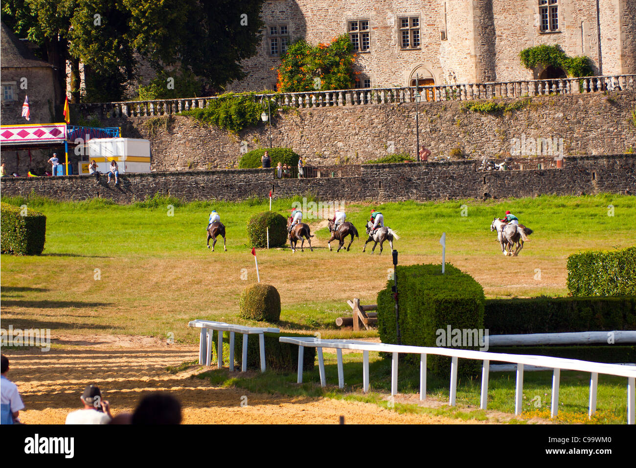 Courses hippiques à l'Hippodrome de Pompadour Banque D'Images