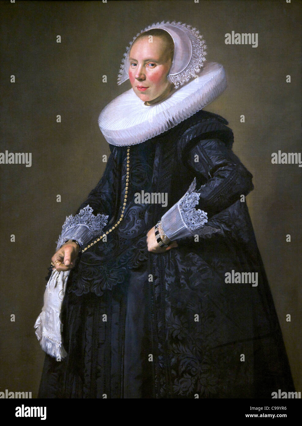 Portrait d'une femme, par Frans Hals, Ashmolean Museum, Oxford University, Oxford, Angleterre Banque D'Images