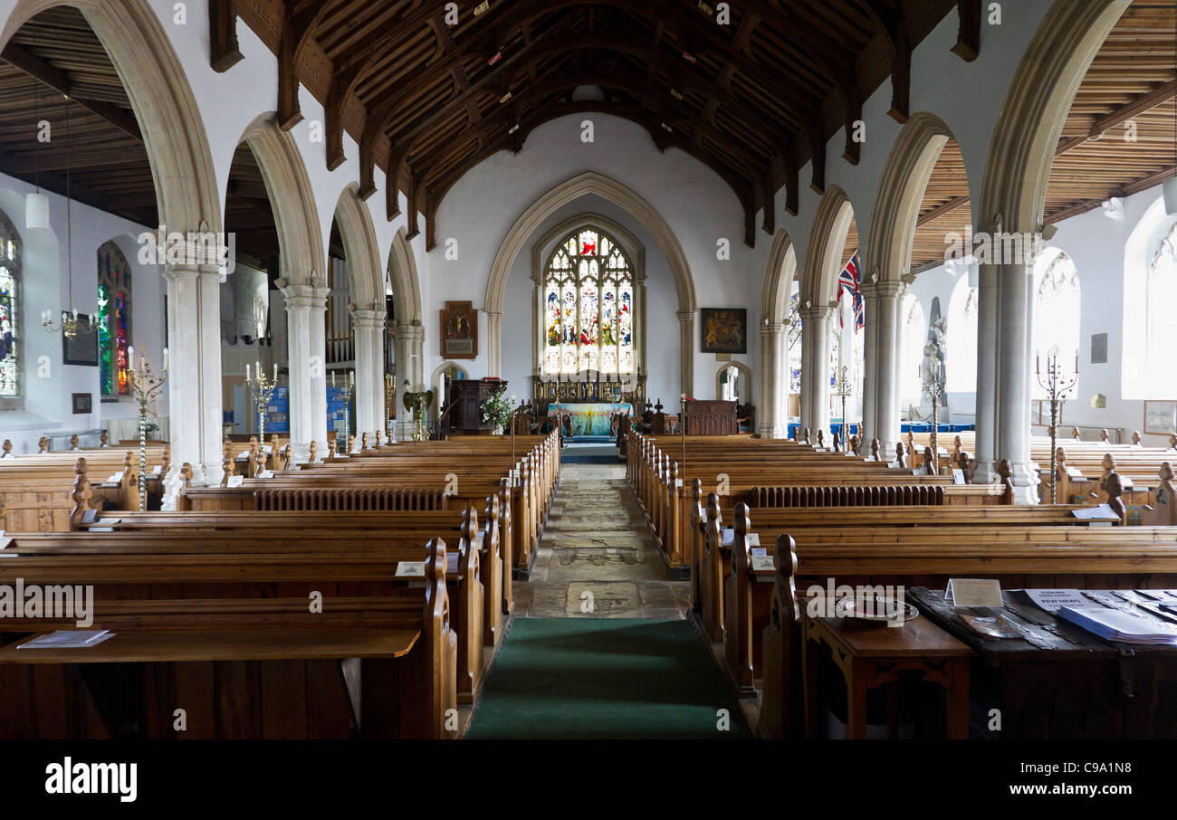 Intérieur de la cathédrale St Pierre et St Paul l'église paroissiale d'Aldeburgh Banque D'Images
