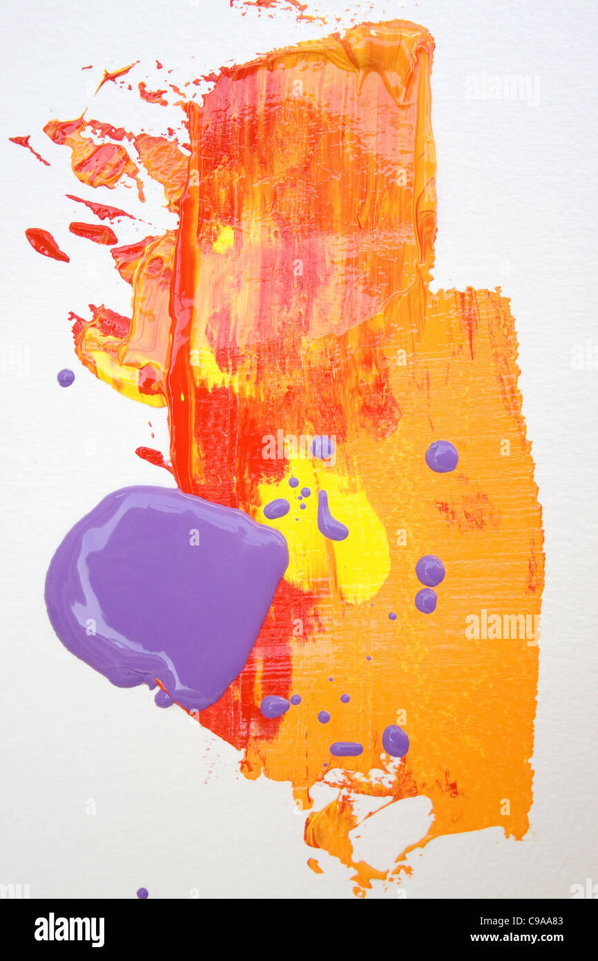 Violet Orange humide égouttements Banque D'Images