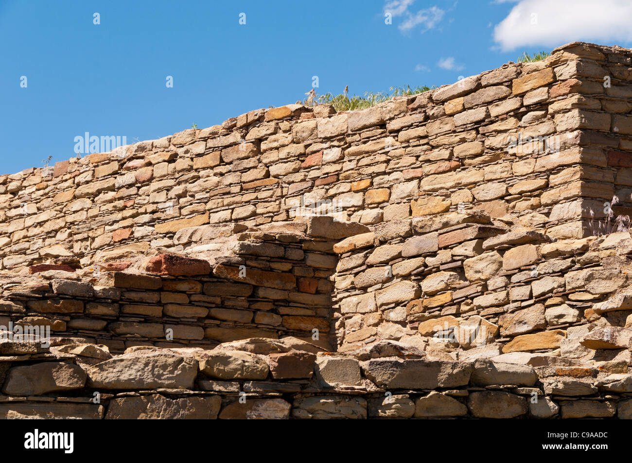 Les murs, grande maison Pueblo, Chimney Rock, Zone Archéologique de Pagosa Springs, Colorado. Banque D'Images