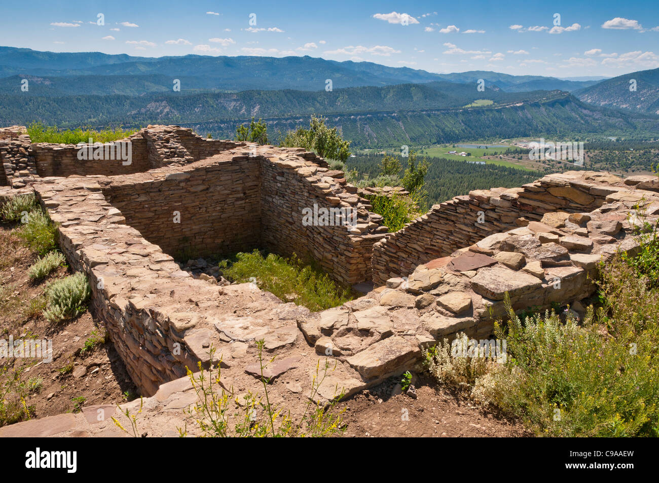 Grande maison Pueblo, Chimney Rock, Zone Archéologique de Pagosa Springs, Colorado. Banque D'Images