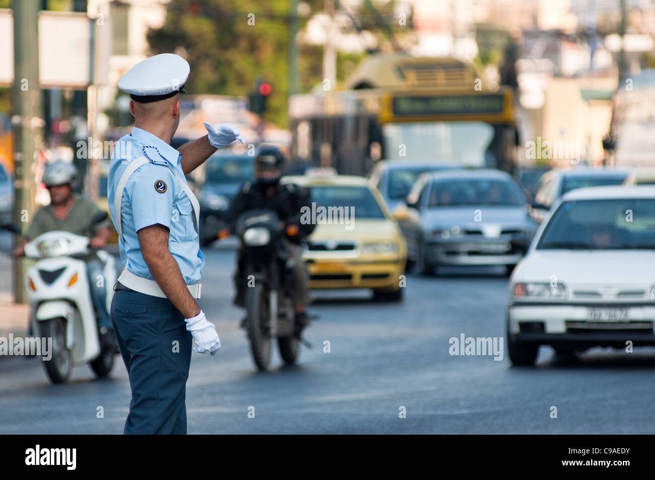 La circulation dans le Pirée, Athènes, Grèce. 2011. Banque D'Images