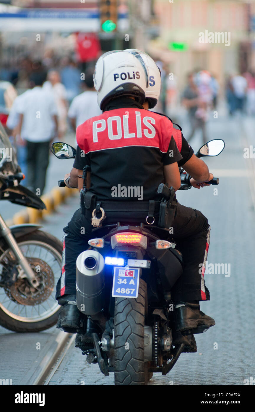 La police turque sur moto à Istanbul, Turquie Photo Stock - Alamy