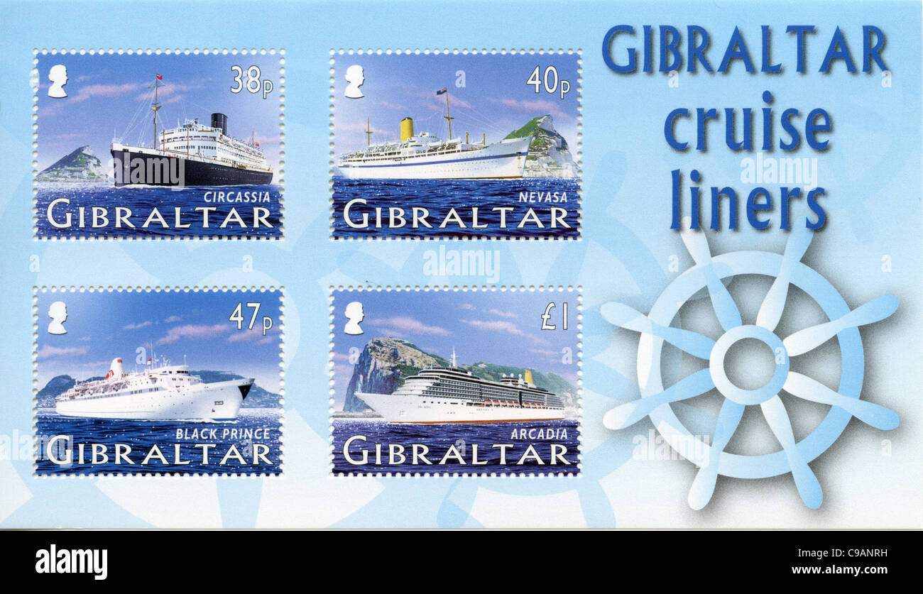 Les timbres de Gibraltar Banque D'Images