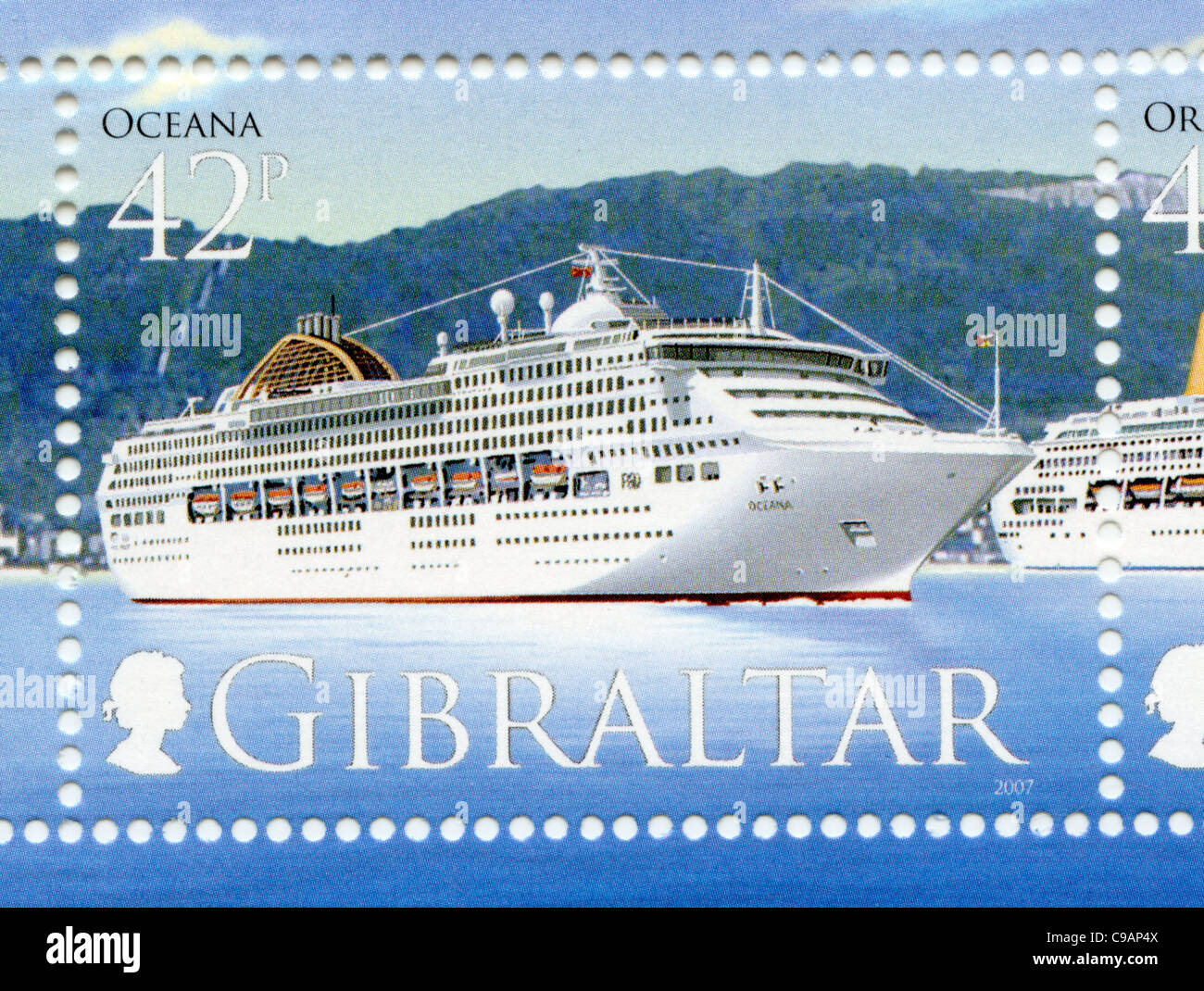 Des timbres de Gibraltar Banque D'Images