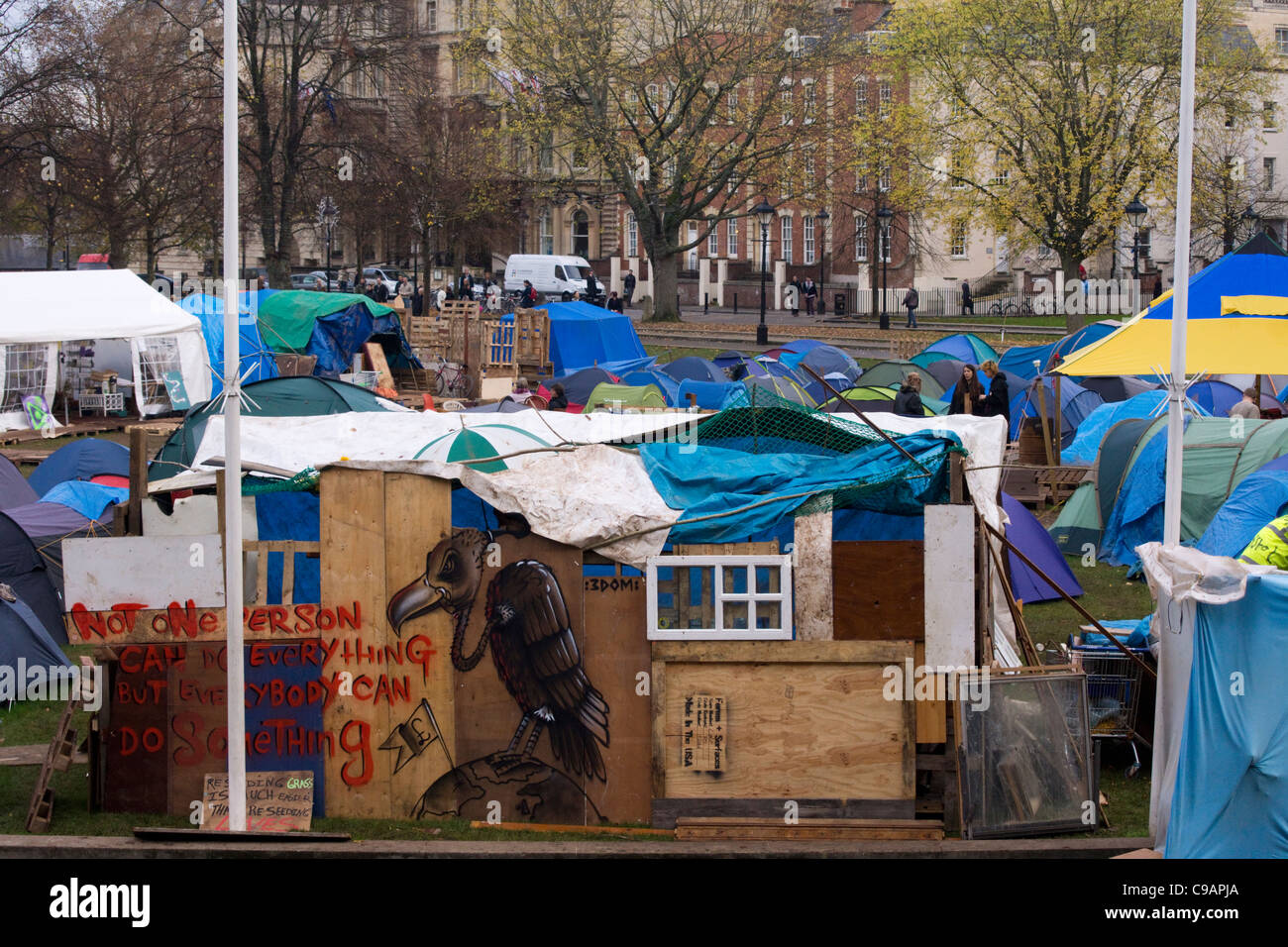 Le Camp 2011 Bristol occupent sur College Green Bristol England UK Banque D'Images