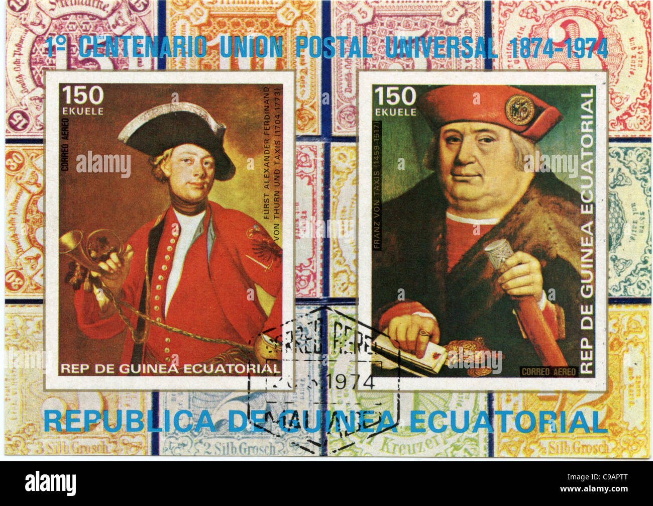 Les timbres de Guinée équatoriale Banque D'Images