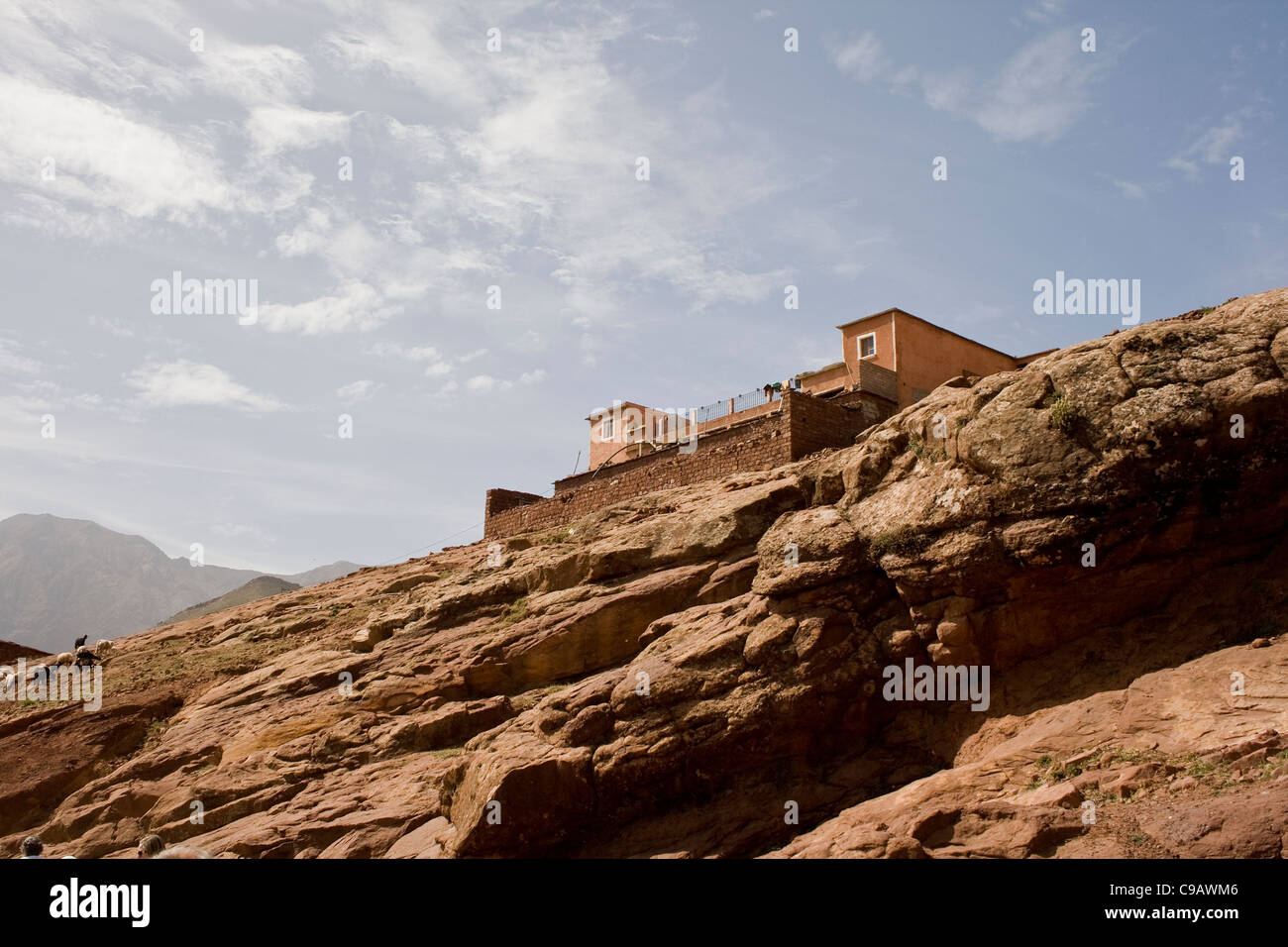Une maison berbère dans les montagnes de l'Atlas Marrakech Maroc Afrique du Nord Banque D'Images