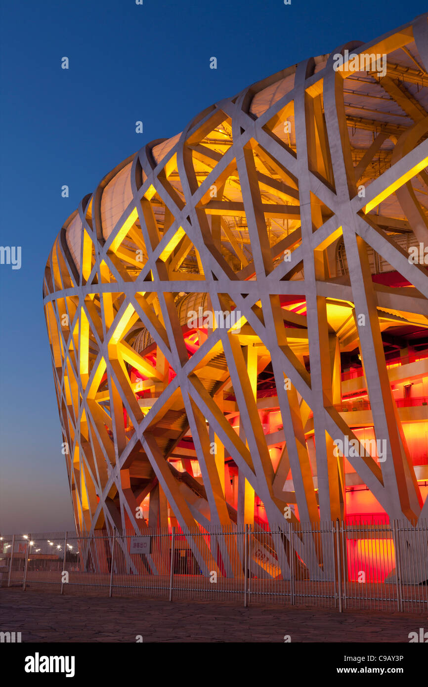 Stade olympique national, stade Nid d'oiseau, Beijing, Chine, République populaire de Chine, l'Asie Banque D'Images