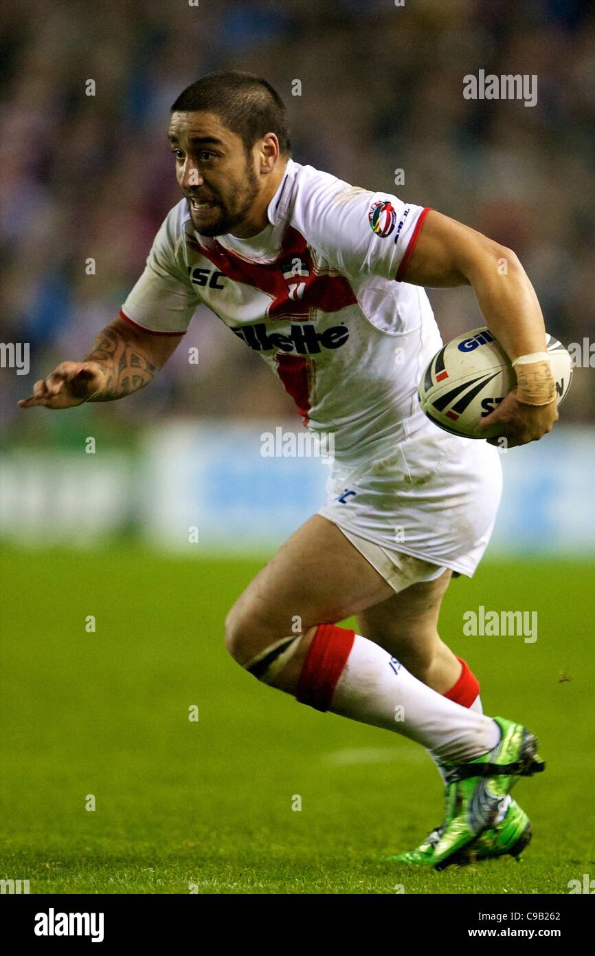 19.11.2011 Leeds, Angleterre. England Rugby League la moitié Rangi Chase en action au cours de la Gillette Quatre Nations Rugby League match final entre l'Angleterre v l'Australie a joué à Elland Road. Banque D'Images