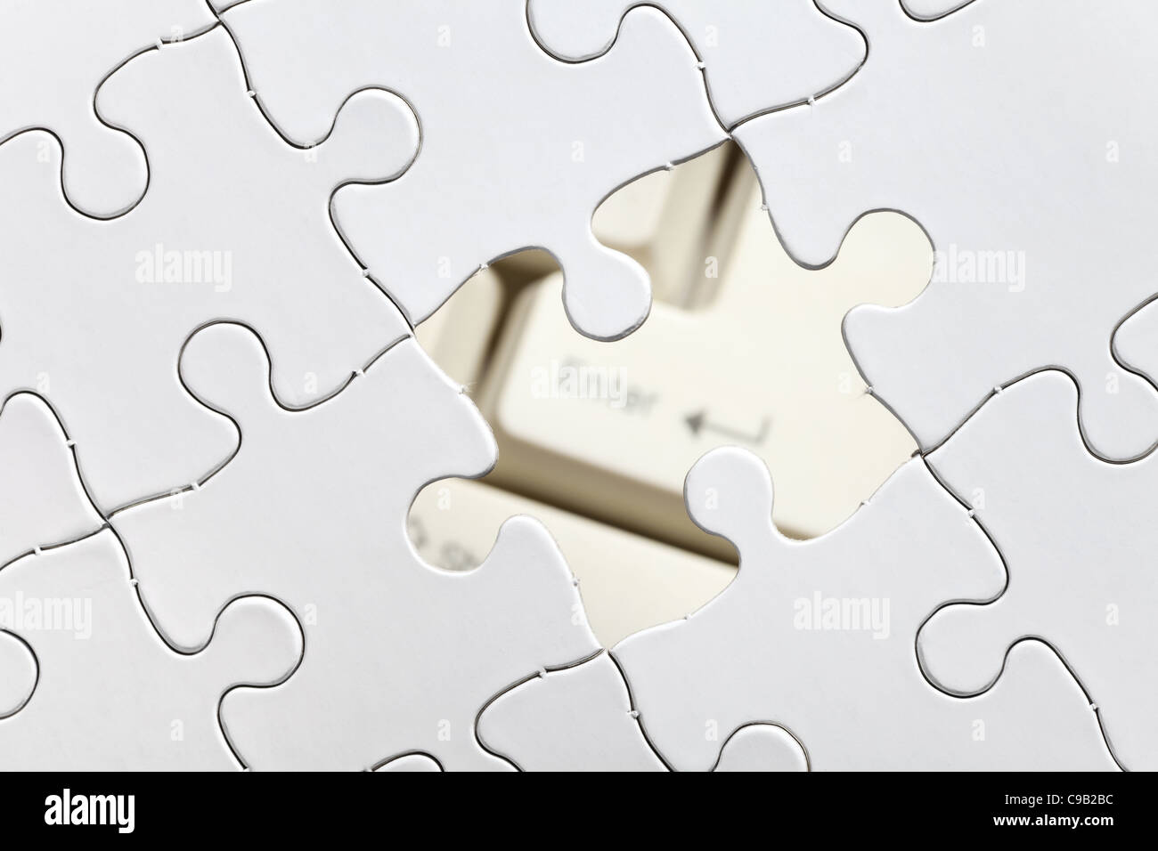 Clavier de l'ordinateur et Puzzle,concept de solution Banque D'Images