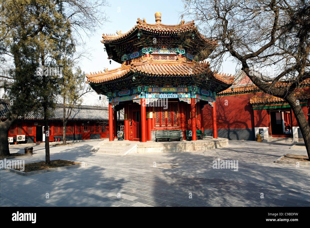 Tour du tambour de Yonghe Temple (Temple du Lama), Beijing, Chine Banque D'Images