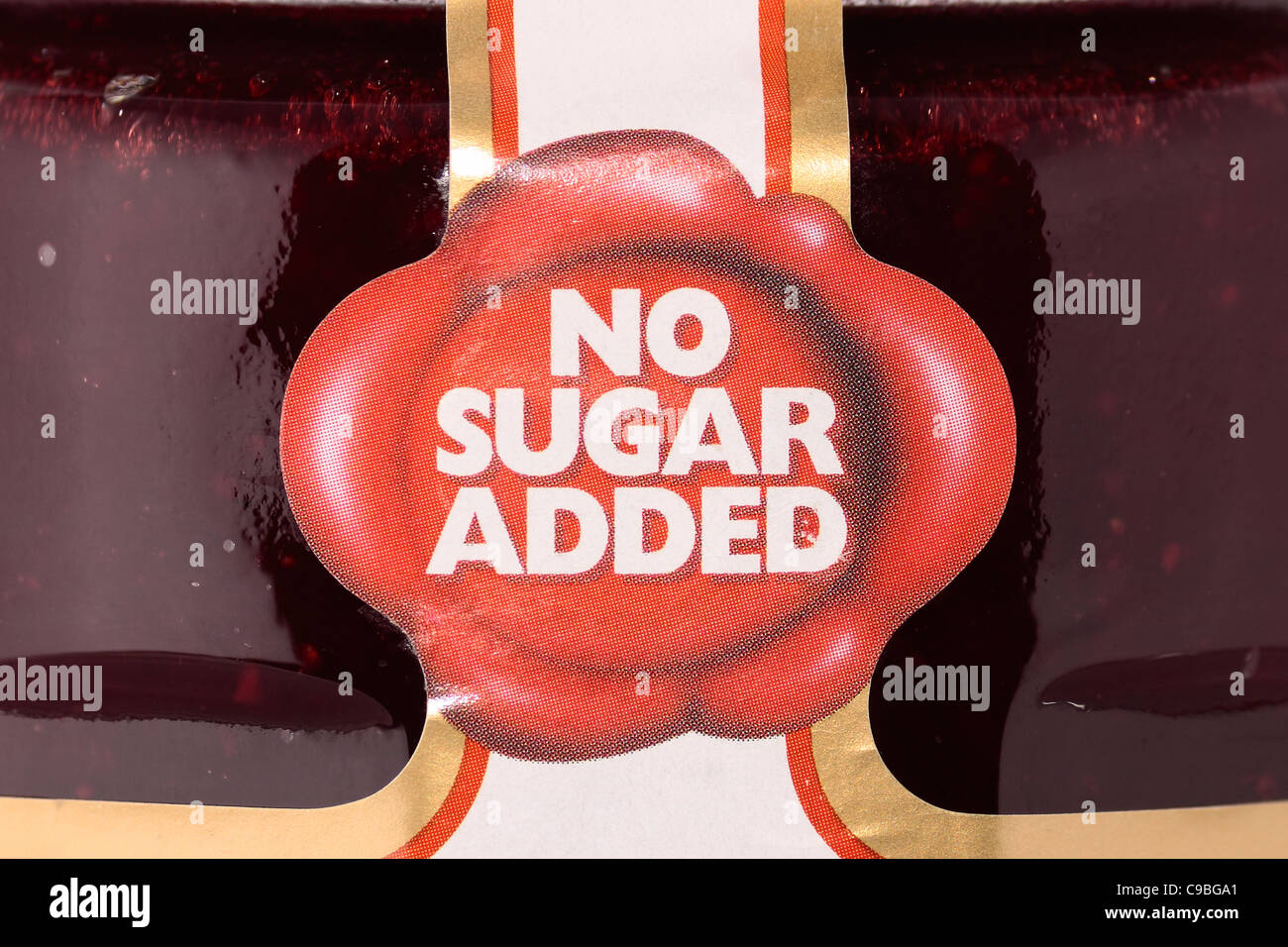 La confiture de fraise avec 'label' sans sucre ajouté Banque D'Images
