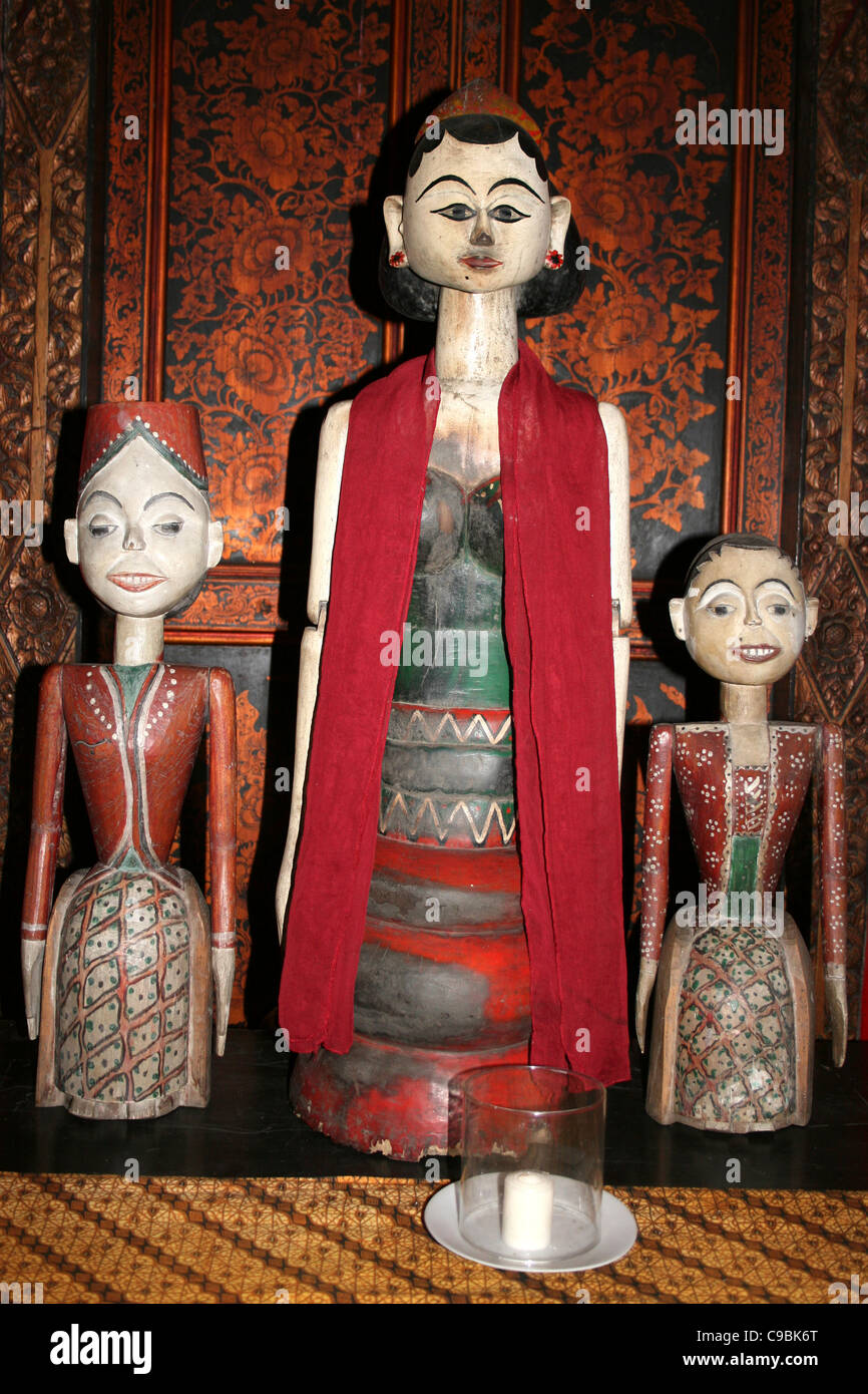 Marionnettes en bois traditionnel Indonésien Banque D'Images