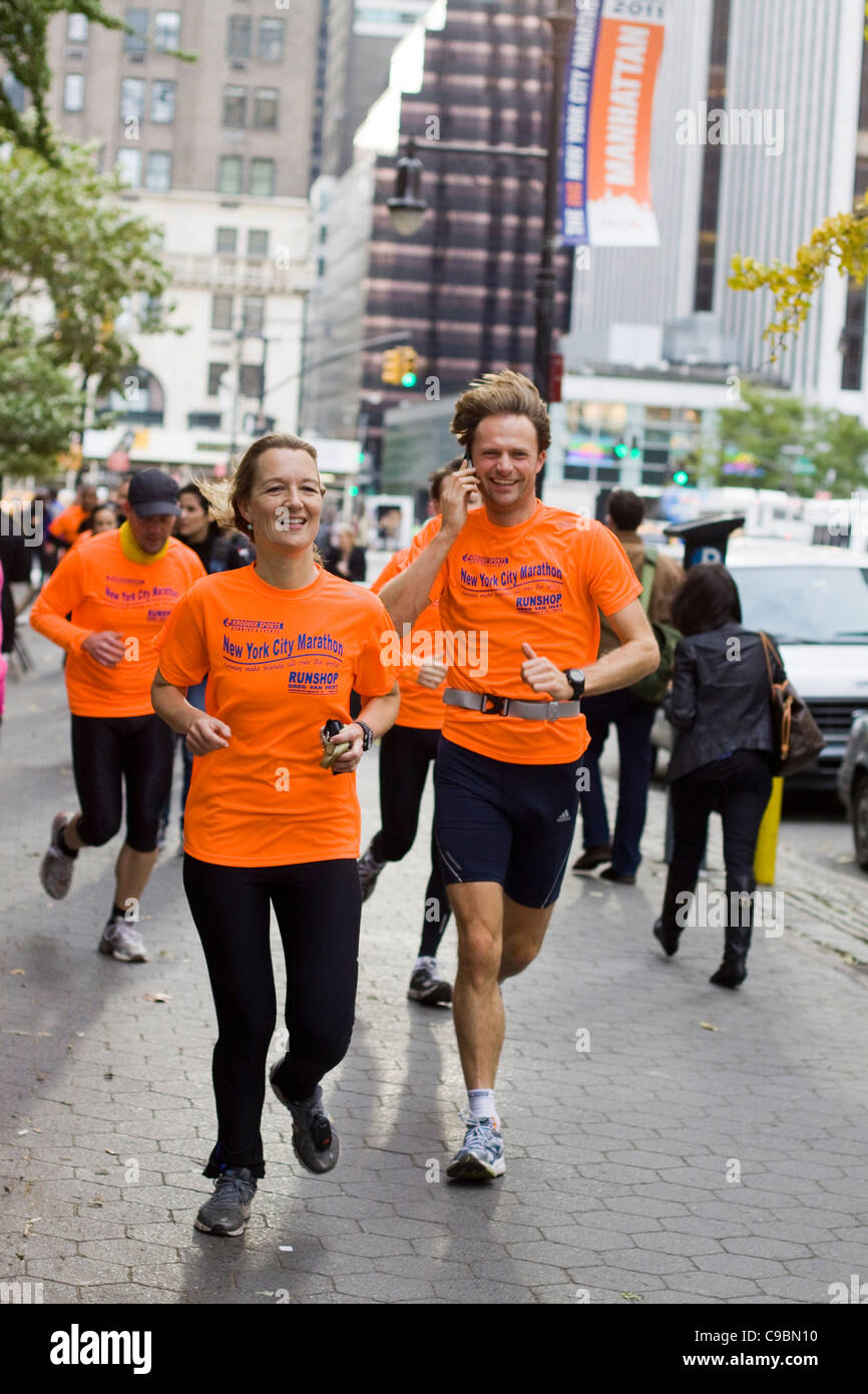 La charité de Marathon dans les rues de Manhattan NYC Banque D'Images