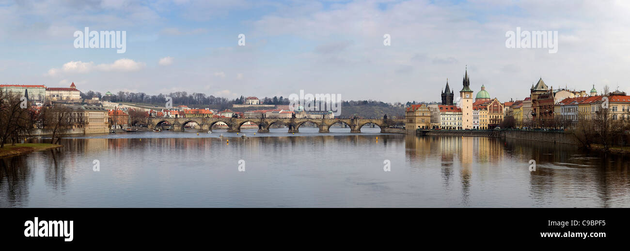 Le pont Charles, Prague, République Tchèque Banque D'Images