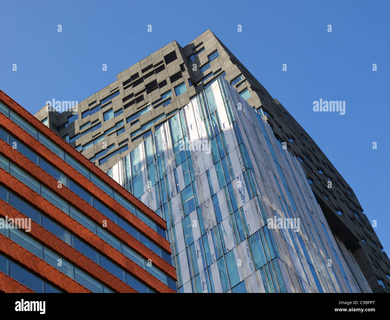 L'architecture contemporaine sur le Zuidas quartier financier d'Amsterdam, Pays-Bas Banque D'Images