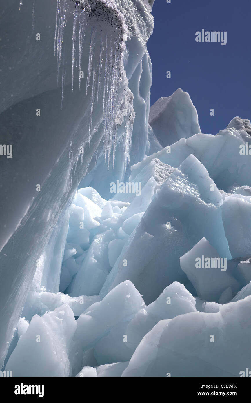 Octobre 2009 Everest la fonte des glaces sur le glacier de Khumbu Banque D'Images