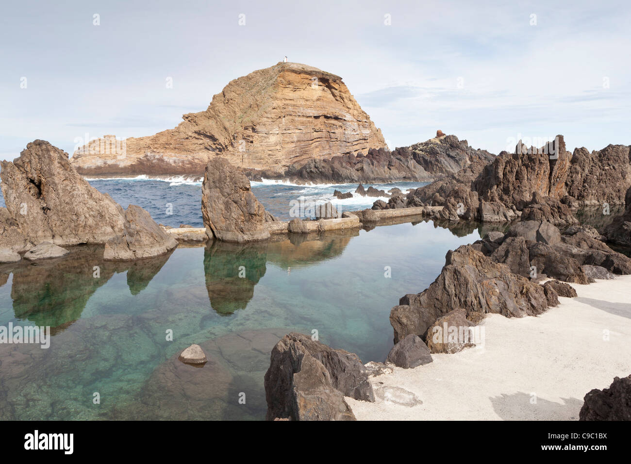 Piscinas naturais (piscines naturelles) à Porto Moniz, Madeira, Portugal, Europe Banque D'Images