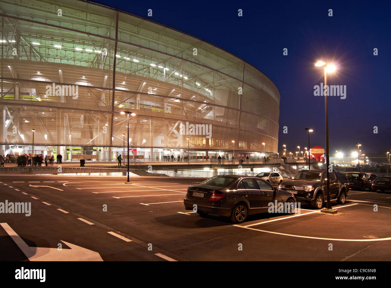 Nouveau stade à Wroclaw, Pologne Banque D'Images Nouveau stade à Wroclaw, Pologne Banque D'Images