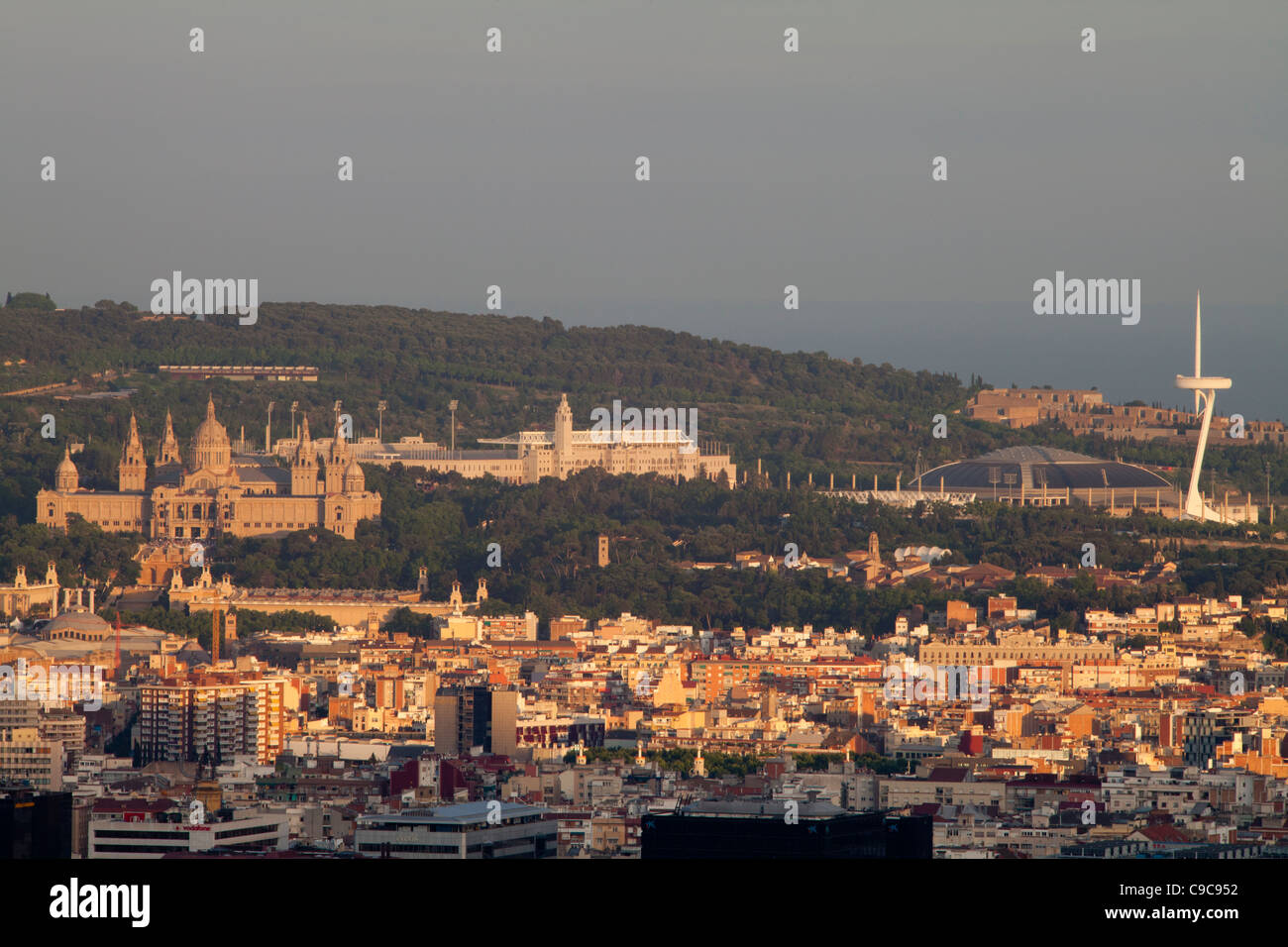 Avis de Montjuïc, Barcelone, Espagne Banque D'Images